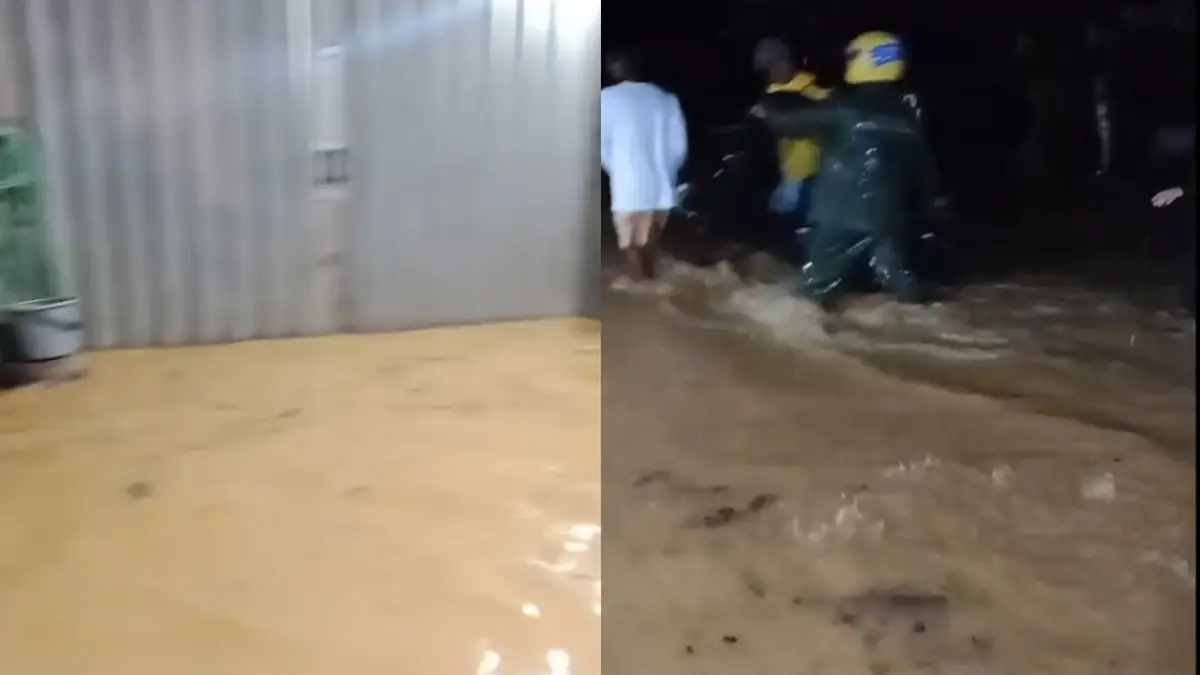 Banjir di Jampangtengah Sukabumi, 8 Rumah dan Masjid Terendam