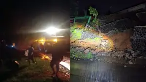 Longsor di jalan provinsi ruas Sukabumi - Sagaranten | Foto : dok. warga