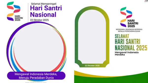 Selamat Hari Santri Nasional 2025! Logo tahun ini melambangkan perjalanan panjang santri dalam mengawal kemerdekaan Indonesia. (Sumber : twibbonize.com).