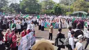 Peringatan Hari Santri Nasional (HSN) 2025, di Alun - Alun Palabuhanratu, pada Rabu, (22/10/2025) (Sumber : SU/Ilyas).