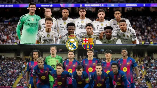 Real Madri dan Barcelona akan saling bentrok di pekan kesepuluh La Liga di Stadion Santiago Benabeu, Minggu malam nanti. (Sumber: Web/realmadrid.com & fcbarcelona.com)