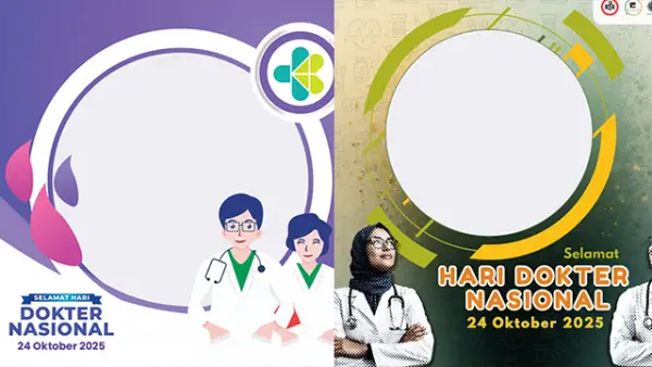 Di Hari Dokter Nasional 2025, mari rayakan semangat “Dokter Berbagi untuk Negeri” dengan menggunakan Twibbon. (Sumber : twibbonize.com).