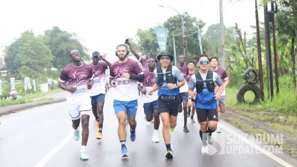Pelajar dari kelompok mahasiswa luar negeri di Global Nusa Putra Fun Run 2025 (Sumber: dok nusput)