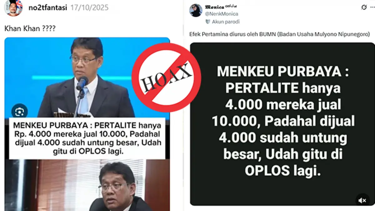 CEK FAKTA: Menkeu Purbaya Bilang Harga Pertalite Hanya Rp4.000 Itu Hoaks!