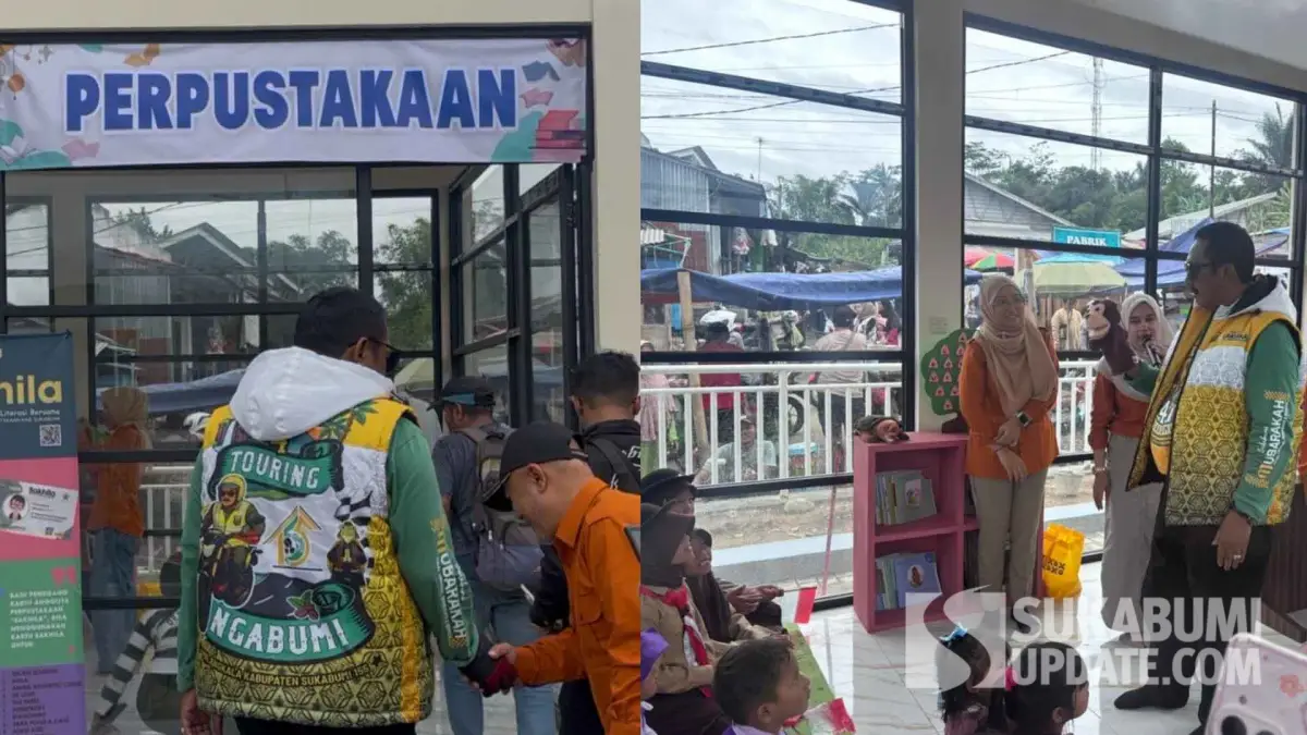 Bupati Sukabumi Asep Japar saat meninjau gedung Perpustakaan di Alun-alun Jampangtengah, Sabtu (25/10/2025),