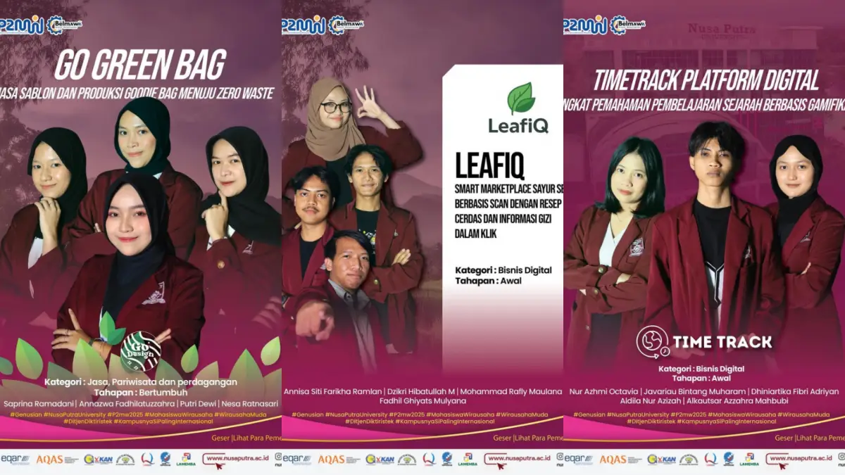 Tiga Tim Mahasiswa Nusa Putra University Tembus KMI Expo XVI 2025