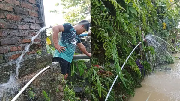 Perbaikan saluran air pasca banjir. (Sumber: Dok Perumdam TJM Cabang Cisolok)