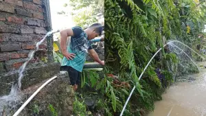 Perbaikan saluran air pasca banjir. (Sumber: Dok Perumdam TJM Cabang Cisolok)