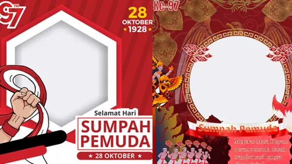 Twibbon Hari Sumpah Pemuda 28 Oktober, bisa digunakan dalam merayakan momen ini. (Sumber : twibbonize.com).