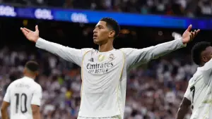 Selebrasi Jude Bellingham sesaat setelah mencetak gol ke gawang Barcelona akhir pekan lalu. (Sumber: Instagram/@judebellingham)