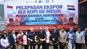 Ayep Zaki saat melepas ekspor Kopi. (Sumber: Dok Doa Bangsa)