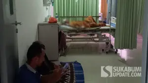 Korban saat terbaring di RSUD Jampangkulon, Kabupaten Sukabumi. (Sumber: SU/Ragil Gilang)