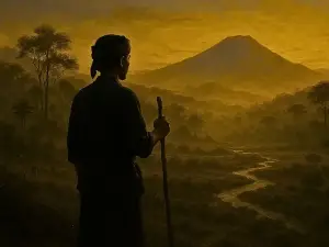 Di balik kabut Tatar Sunda, tersembunyi pesan Prabu Siliwangi. Saat Monyet (nafsu) berkuasa, carilah Budak Angon, simbol kesadaran murni, penunjuk jalan menuju Pajajaran Anyar. (Ilustrasi:Sora)