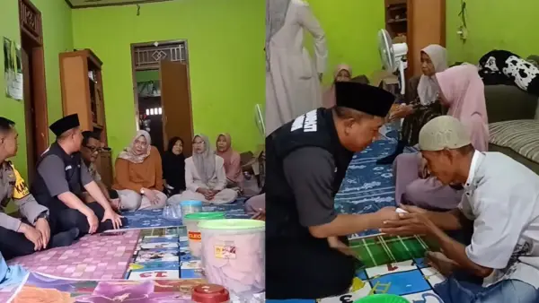 Wabup Andreas saat mengunjungi kediaman Siswi MTsN 3 Sukabumi di Cikembar. Sabtu (1/11/2025). (Sumber: Tangkapan layar di IG Andreas_official18)