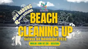 Dinas Pariwisata Kabupaten Sukabumi bersama berbagai elemen, dalam kegiatan Beach Cleaning Up yang akan diselenggarakan pada hari Selasa, (04/11/2025) mulai pukul 07.30 WIB hingga selesai. (Sumber : Dispar).