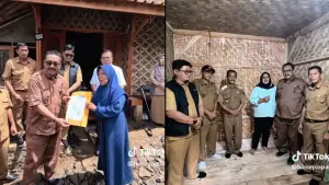 Bupati Sukabumi dan Kadis Perkim saat meninjau Kampung KDM di Desa Mekarsari, Kecamatan Nyalindung, | Foto : Dok. Tiktok Asep Japar