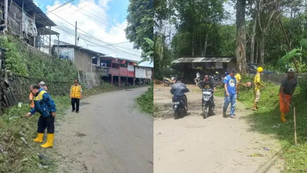 UPTD PU Wilayah III Cicurug melaksanakan kegiatan pemeliharaan jalan di beberapa titik, termasuk ruas Pakuwon-Cipeteuy STA 26, pada Selasa (4/11/2025). (Sumber Foto: Istimewa)