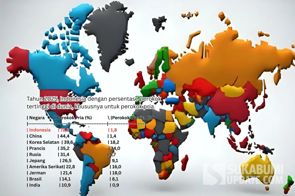 Perbandingan jumlah perokok di Indonesia dengan negara lain