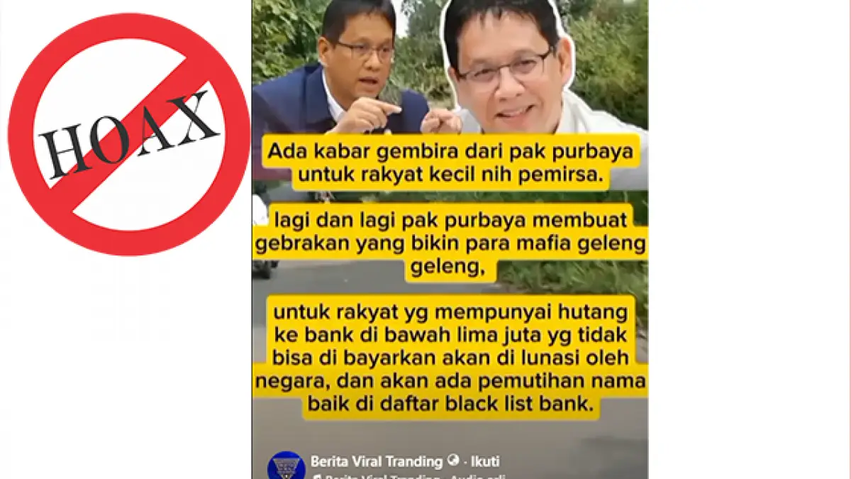 Cek Fakta: Hoaks! Negara Akan Melunasi Utang Warga di Bank di Bawah Rp5 Juta