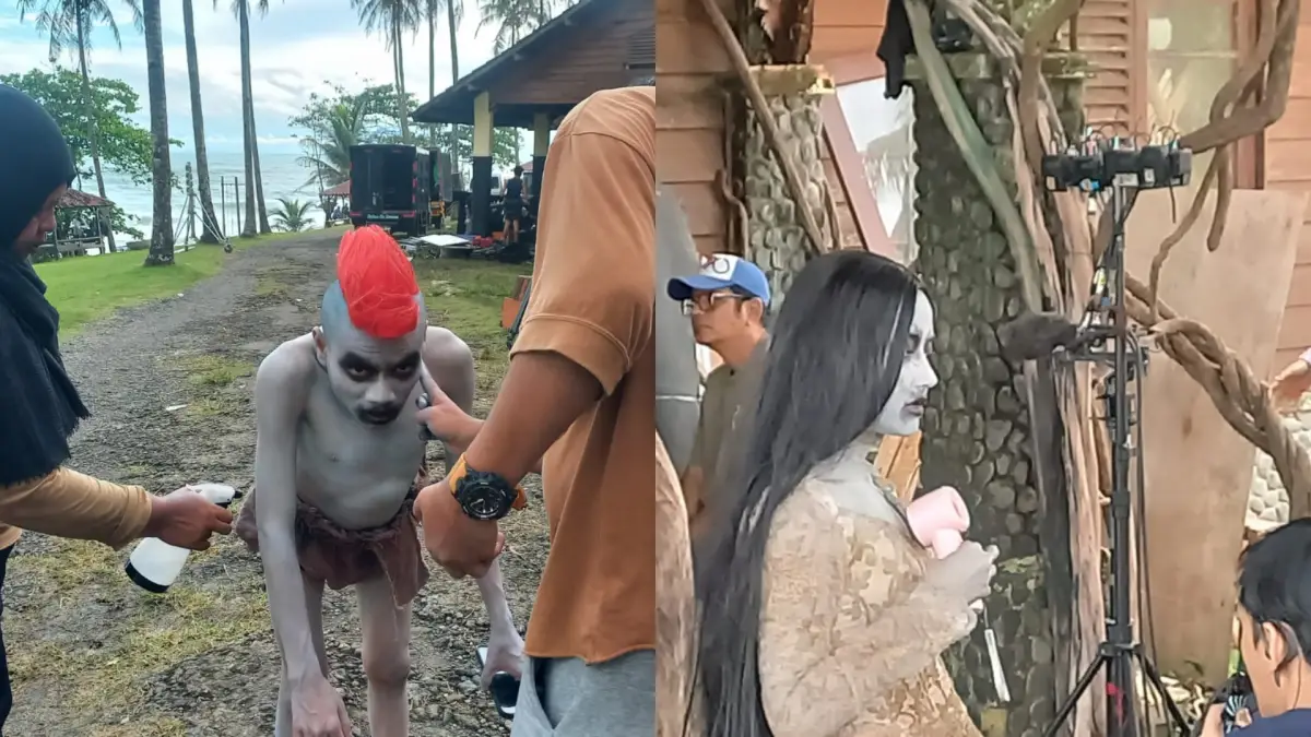 Sejumlah pemeran dalam film “Beneran Horor” menjalani proses makeup karakter saat syuting di kawasan Ujunggenteng, Sukabumi. | Foto: SU/Ragil