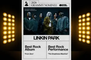 Nominasi bergengsi ini diraih untuk karya terbaru mereka, album studio berjudul "From Zero". Album ini langsung dinominasikan di kategori Album Rock Terbaik (Foto: @LinkinPark)