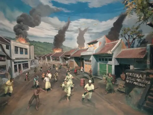 Salah satu minirama (maket) Bojongkokosan yang menggambarkan perjuangan pada masa itu. (Sumber : museumpalaganbojongkokosan)