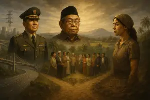 Kontradiksi Pahlawan Nasional! Pilihan sulit antara stabilitas Orde Baru vs. tuntutan keadilan korban. Mana yang akan diakui negara? untuk 10 November (Ilustrasi: Digital Painting by Sora)