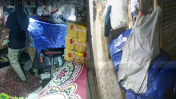 Rekaman CCTV seorang pria terduga pelaku pencurian di salah satu kios Pasar Palabuhanratu Sukabumi. (Sumber : Tangkapan layar video CCTV).