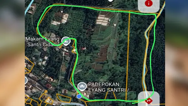 Lokasi tanah adat di Girijaya, Cidahu, Sukabumi, yang sengketa dan akan di ekskusi oleh pengadilan | Foto : Dok. warga