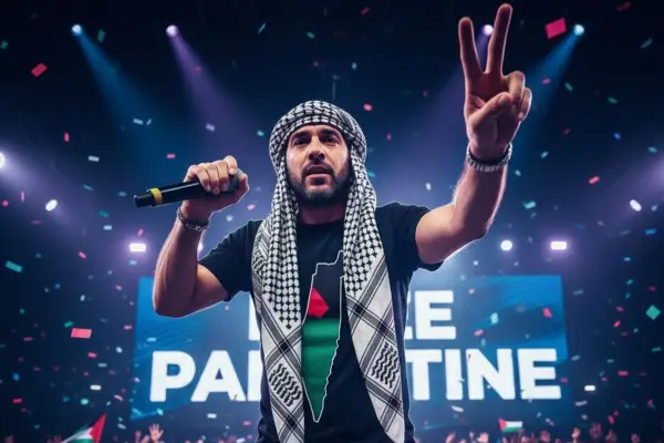 Gerakan solidaritas Palestina pada akhir tahun 2025 menemukan resonansi yang mendalam di ranah budaya pop, menegaskan bahwa perjuangan ini adalah seruan kemanusiaan universal. (Ilustrasi:Gemini)
