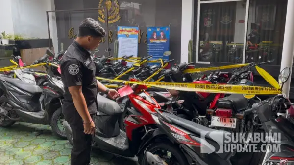 Barang bukti hasil curian 5 pelaku diperlihatkan Polisi di Polres Sukabumi Kota. Selasa (18/11/2025). (Sumber: SU/Turangga Anom)