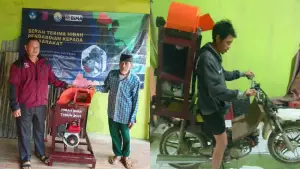 PKM tim dosen Nusa Putra University (NPU) melalui kegiatan bertajuk Implementasi Mesin Pakan Sapi sebagai Upaya Peningkatan Produktivitas dan Efisiensi Peternakan masyarakat Kadudampit. (Sumber Foto: Istimewa)