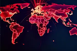 Pembengkakan ukuran file ini kemudian memicu kegagalan pada proses inti di Edge Network Cloudflare (18/11). (Ilustrasi: CanvaAI)