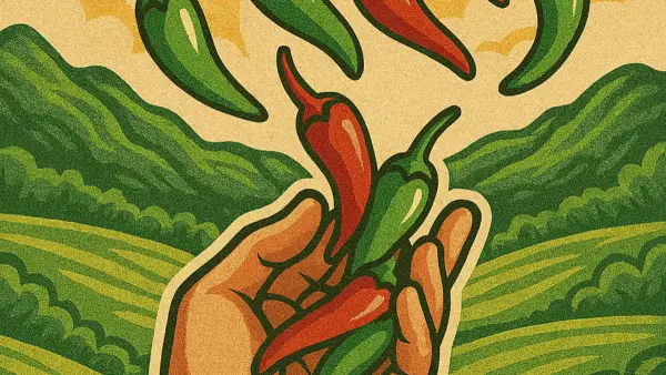 Ilustrasi. Cabe rawit merah dan hijau (Sumber: copilot)