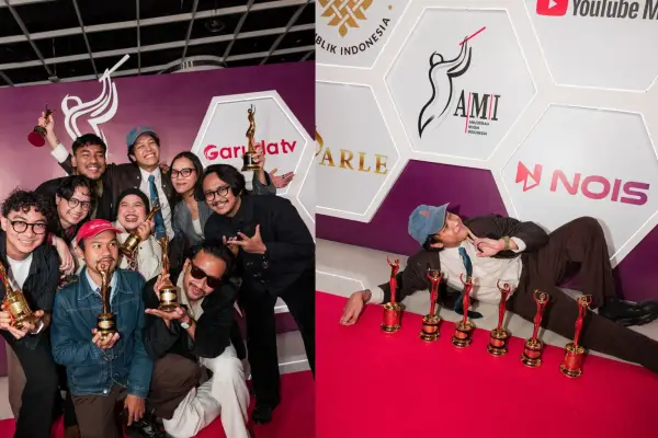 AMI Awards 20025:Hindia memenangkan Album Terbaik Tahun Ini (Doves), mengungguli MNM (.Feast) dalam kejutan di ajang penghargaan musik. (Foto: @Hindia)