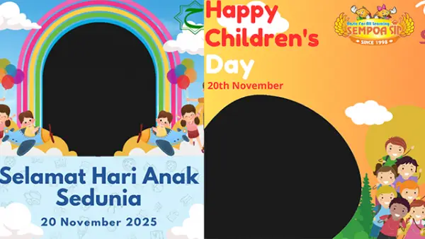 Pasang twibbonmu dan tunjukkan dukunganmu terhadap Hari Anak Sedunia. (Sumber : twibbonize.com).