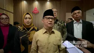 Menteri P2MI, Mukhtarudin saat berada di Kota Sukabumi, Kamis (20/11/2025). (Sumber : SU/Turangga Anom).