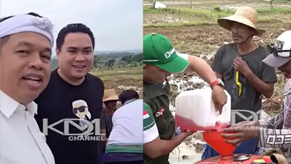 Dedi Mulyadi saat bersama Penemu Bobibos, Muhammad Ikhlas Thamrin, memperkenalkan BBM Bobibos,. (Sumber : YouTube/@KANG DEDI MULYADI CHANNEL).