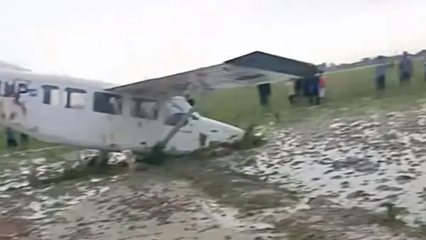 Posisi pesawat jatuh di Kabupaten Karawang. (Sumber : Live TikTok/Regga)