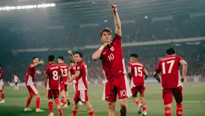 Selebrasi Ole Romeny saat mencetak gol ke gawang China pada Kualifikasi Piala Dunia 2026 (Sumber: Instagram/@oleromeny)
