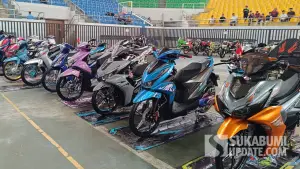 kontes modifikasi motor di Palabuhanratu Sukabumi. Sabtu (22/11/2025). (Sumber: SU/Ilyas Supendi)