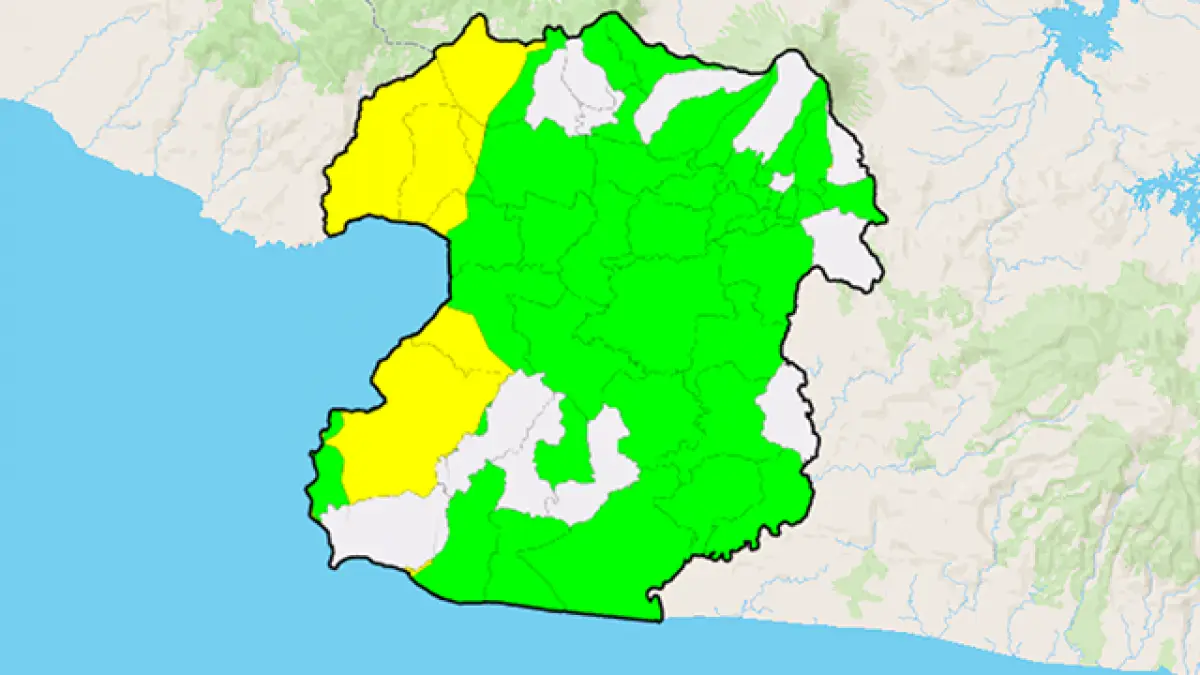 Potensi Banjir Menengah-Rendah 50 Kec Kota-Kab Sukabumi, Dasarian III November 2025