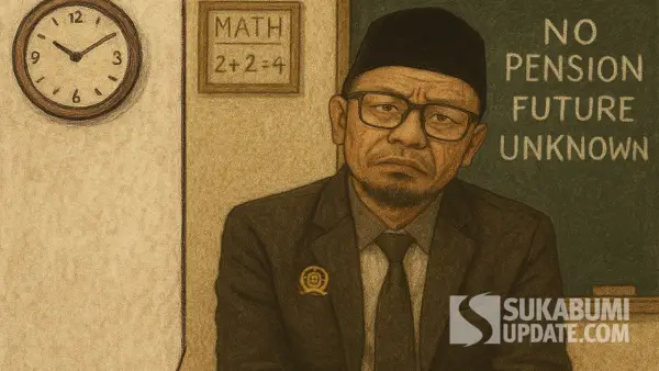 Ilustrasi guru PPPK di persimpangan nasib, tidak punya pension, masa depan tidak diketahui | Foto : ChatGPT