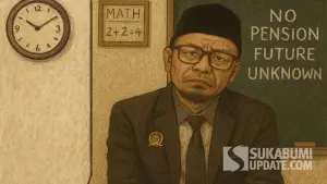 Ilustrasi guru PPPK di persimpangan nasib, tidak punya pension, masa depan tidak diketahui | Foto : ChatGPT