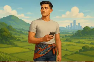 Asep: Tampan, modern, dan bangga dengan Sunda. Menjaga kasep di era global. (Digital Ilustrasi, GenImage by: Sora)