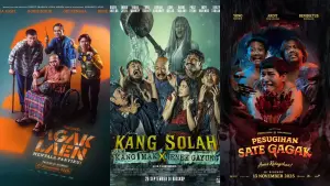 Poster Film komedi 2025, yang terbaru ada  Agak Laen 2: Menyala Pantiku! (Sumber : X/@FilmIndoSource)