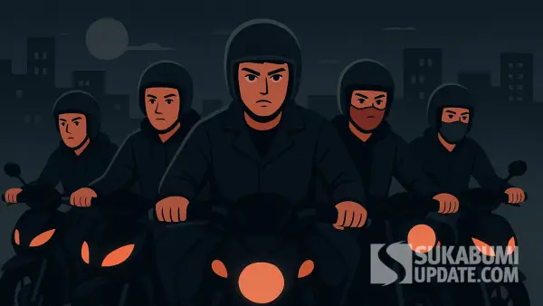 Ilustrasi geng motor di Sukabumi | Foto : ChatGPT