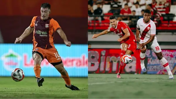 Borneo FC akan menghadapi Bali United di pekan ke-14 Super League, laga ini akan menjadi adu ketajaman antara Peralta dan Kopitovic (Sumber: Instagram/@marianoperalta.9 & @baliunitedfc)