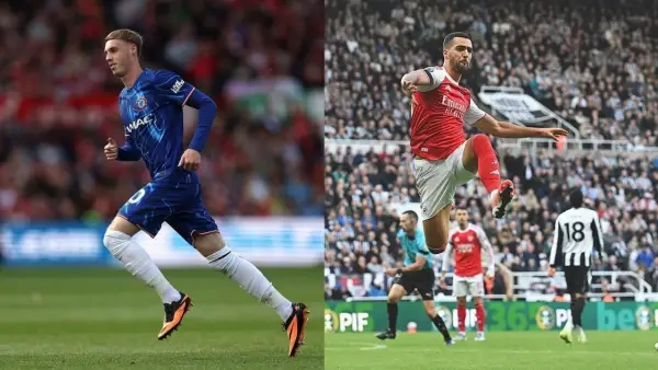 Derby London akan tersaji di pekan ketiga belas Liga Inggris, Chelsea akan kedatangan Arsenal. Cole Palmer dikabarkan akan segera kembali merumput  (Sumber: Instagram/@mikelmerino & @colepalmer10)