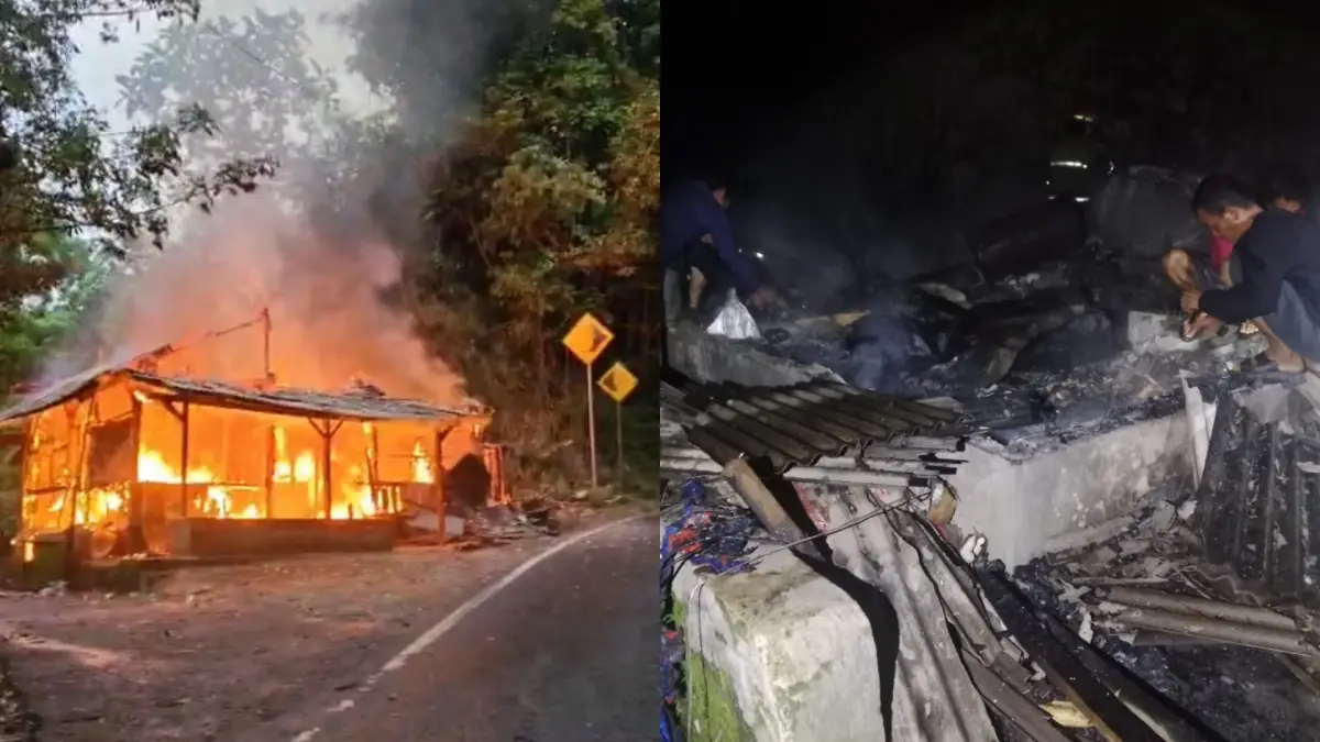 Warung Bensin Eceran Terbakar di Loji Sukabumi: Pasutri Lansia Selamat, Kerugian Capai Rp100 Juta